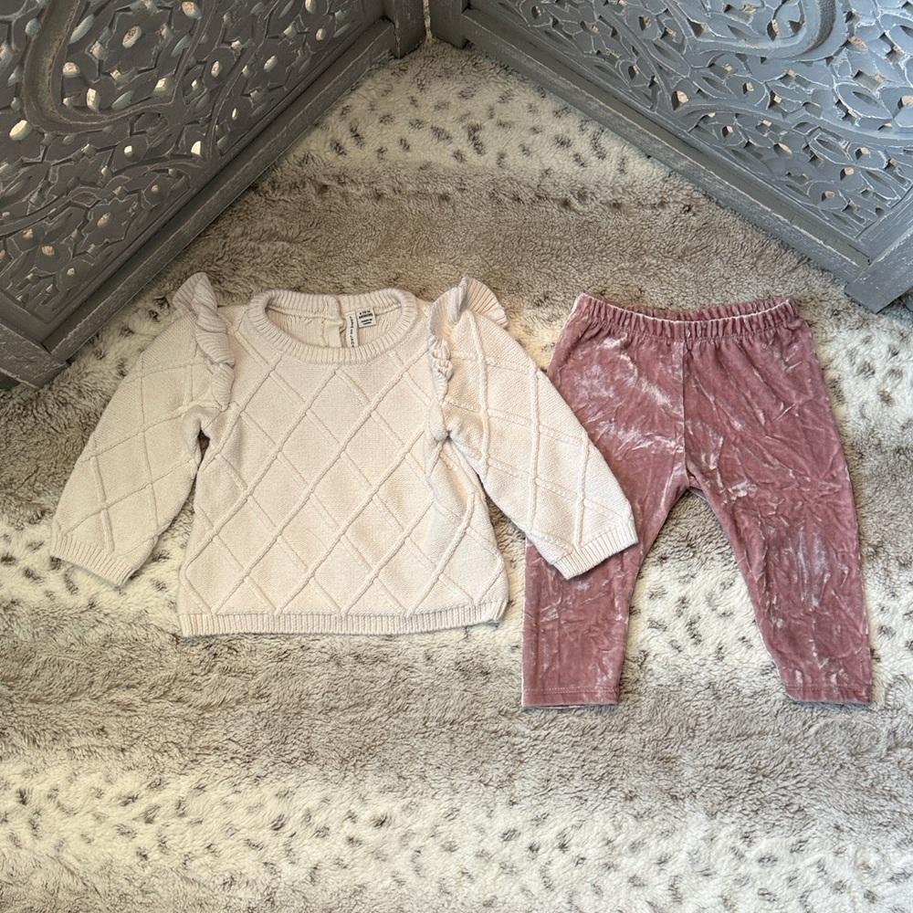 Janie and Jack Bonnie Baby set baby girls 12 months preppy velvet girlhoodcore